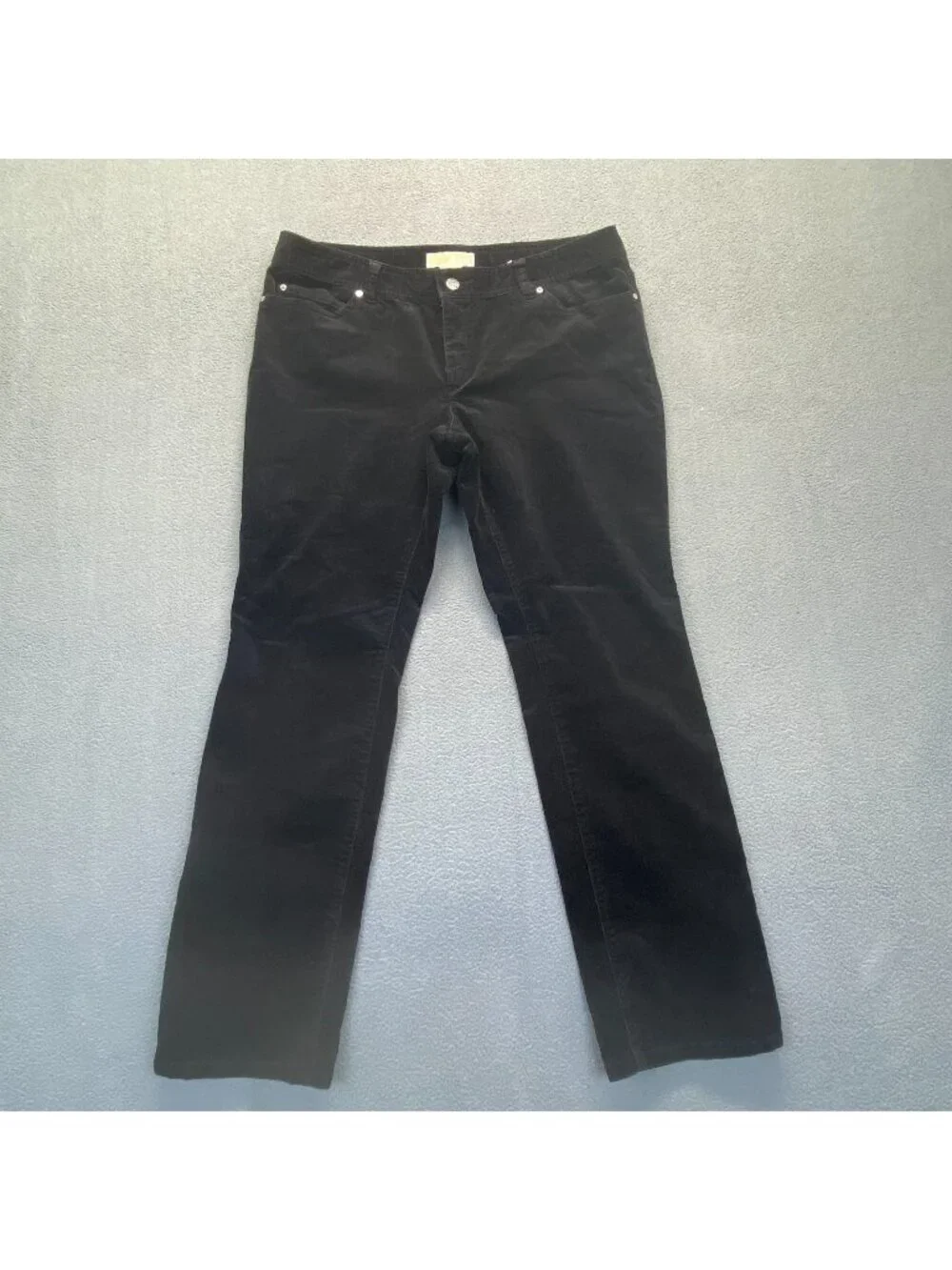 Michael Kors Pants Women's Black Pockets Leg Stretch Corduroy Size 12P